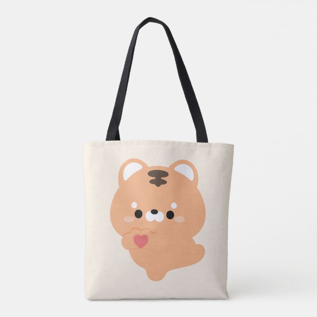 Bolso De Tela Cute Love Tiger (Reverso)