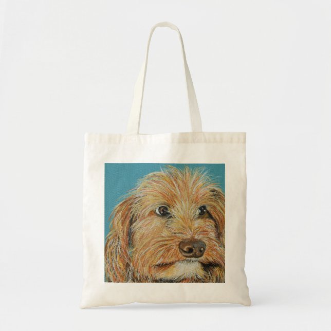 Bolso De Tela Cute Lulu Dog Painting (Frente)