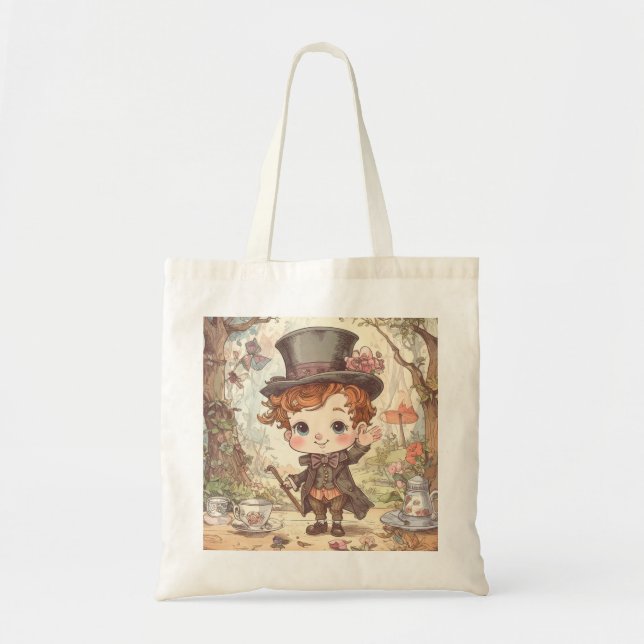 Bolso De Tela Cute Mad Hatter Whimsical Wonderland Woodland Art (Frente)
