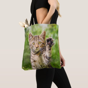 Bolso De Tela Cute Maneki Neko Cat Kitten Funny Beckoning Pose