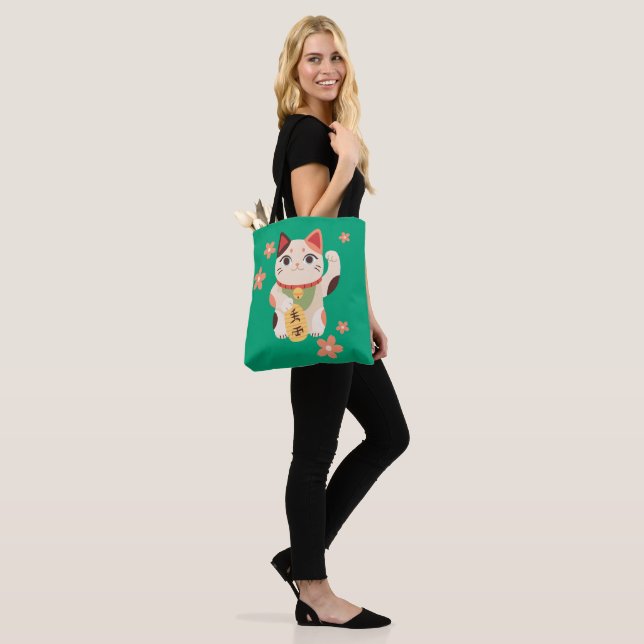 Bolso De Tela Cute Maneki Neko Lucky Cat (Puesto)