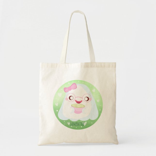 Bolso De Tela Cute Matcha Latte Ghost (Frente)