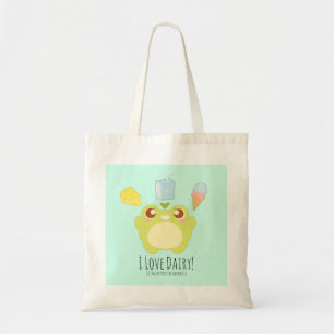 Bolso De Tela Cute me encanta la rana de los tratamientos lácteo
