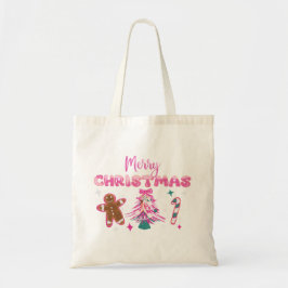 Bolso De Tela Cute Merry Christmas Gingerbread and Candy Design