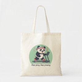 Bolso De Tela Cute Motivational Panda en Cinta de Correr