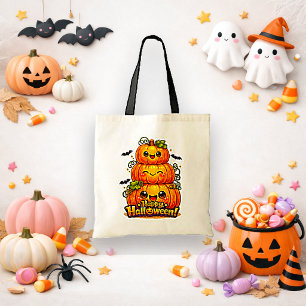 Bolso De Tela Cute Naranja Kawaii Calabaza Truco o Trato