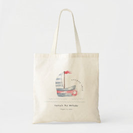 Bolso De Tela Cute Nautical Soft Red Blue Sailboat Kids Cumpleañ