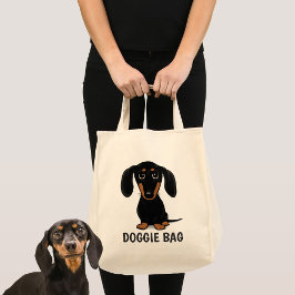 Bolso De Tela Cute negro y tan Dachshund Wiener Dog Doggie