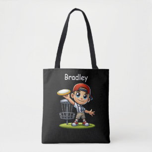 Bolso De Tela Cute niño pequeño jugando disco Golf Personalizado