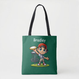Bolso De Tela Cute niño pequeño jugando disco Golf Personalizado