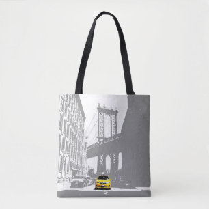 Bolso De Tela Cute Nueva York Nyc Yellow Taxi Brooklyn Gray