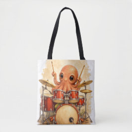 Bolso De Tela Cute Octopus Drummer Tote Bag Kawaii Animal