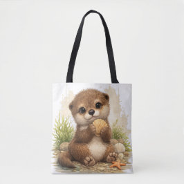 Bolso De Tela Cute Otter Tote Bag – Kawaii Beach Animal