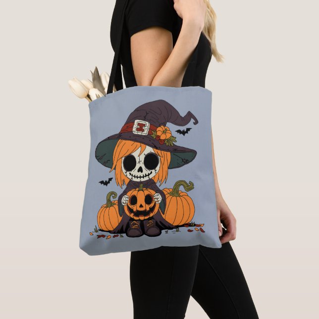 Bolso De Tela Cute Otumn Witch (Detalle)