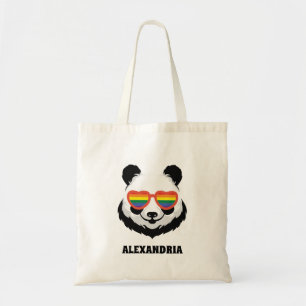Bolso De Tela Cute Panda Bear   Arcoiris   LGBTQ