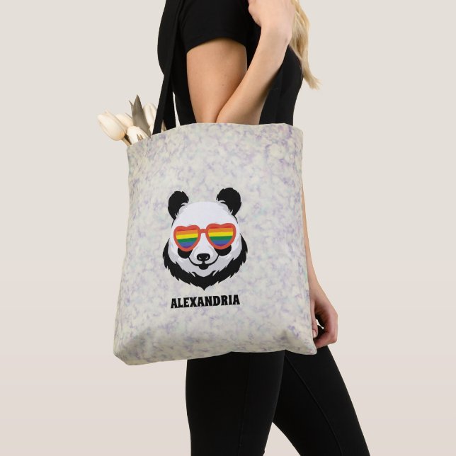 Bolso De Tela Cute Panda Bear | Rainbow | LGBTQ (Detalle)