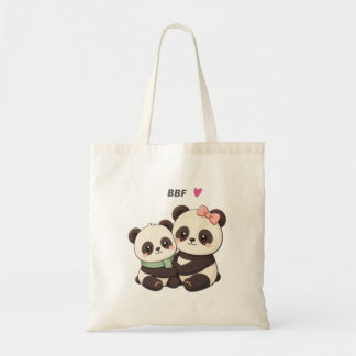 Bolso De Tela Cute Panda BFF – Best Friend Tote Bag