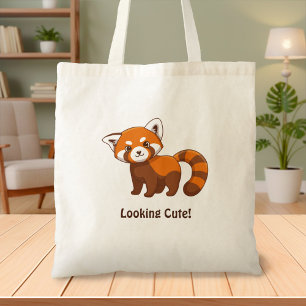 Bolso De Tela Cute Panda Rojo