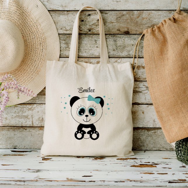 Bolso De Tela Cute Panda (verde menta) (Subido por el creador)