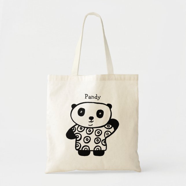 Bolso De Tela Cute Pandy el nombre personalizado del Panda (Frente)