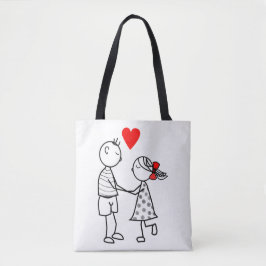 Bolso De Tela Cute Pareja Amor Tote Bag Romántico
