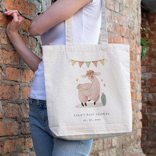 Bolso De Tela Cute Pastel Cactus Boho Llama Baby Shower