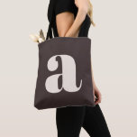 Bolso De Tela Cute Pastel Earthy Brown Monogram Retro Lettering<br><div class="desc">This stylish tote bag features your monogram in retro lettering on a warm earthy brown background. Great gift idea!</div>