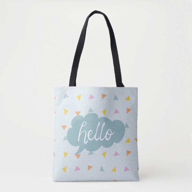Bolso De Tela Cute Pastel Hello (Anverso)