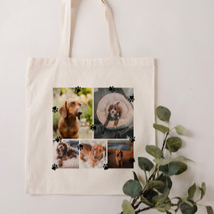 Bolso De Tela Cute Paw Imprime cinco fotos Mascotas