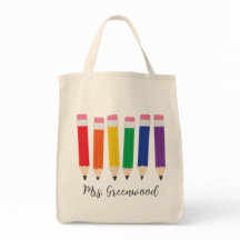 Cute Pencils Personalizado Tote Bag