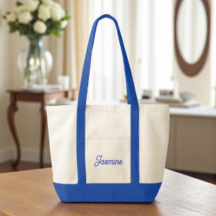 Bolso De Tela Cute Personalizado Bridesmaid Regalo Azul