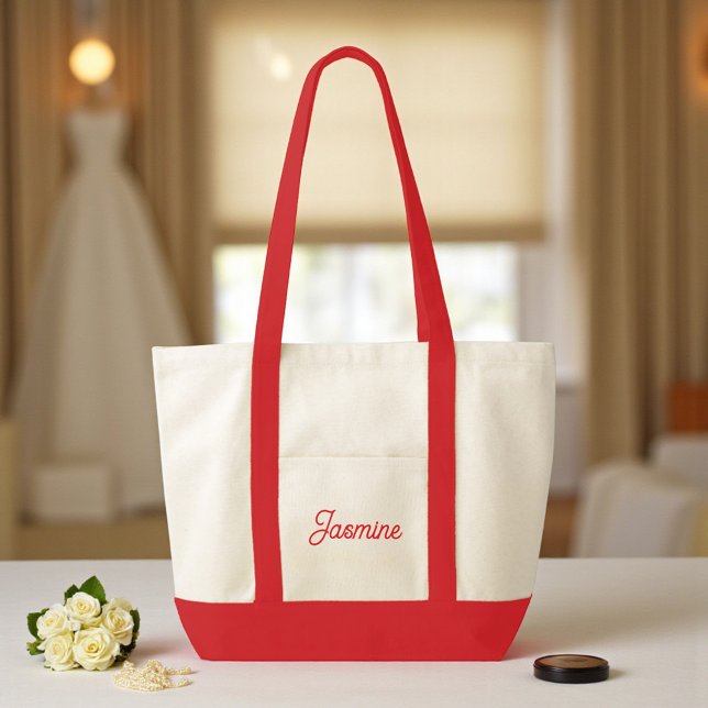 Bolso De Tela Cute Personalizado Bridesmaid Regalo Red (Subido por el creador)