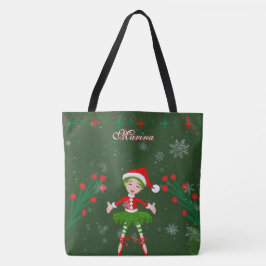 Bolso De Tela Cute Personalized Christmas Elf Girl Ballet