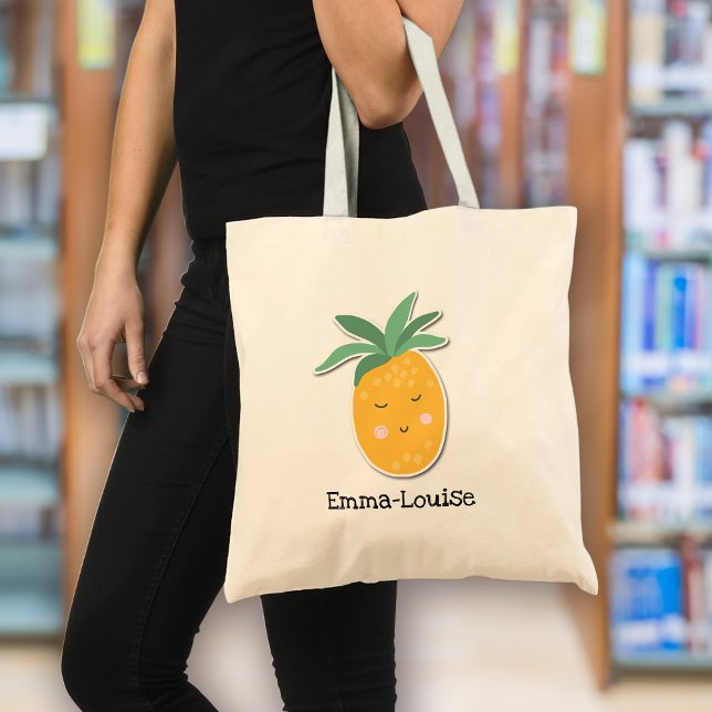 Bolso De Tela Cute Piña Añadir tu nombre (Subido por el creador)