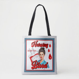 Bolso De Tela Cute Pinup_ Enfermería en mi sangre