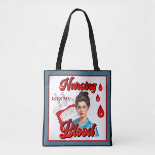 Bolso De Tela Cute Pinup_ Enfermería en mi sangre