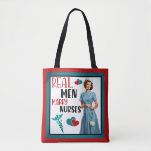 Bolso De Tela Cute Pinup_ Hombres de verdad se casan con enferme
