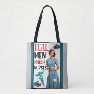 Bolso De Tela Cute Pinup_ Hombres de verdad se casan con enferme