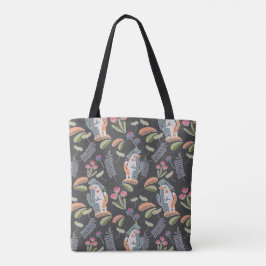 Bolso De Tela Cute Podenco Coincidencia Floral Gris oscuro