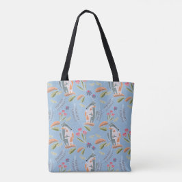 Bolso De Tela Cute Podenco Coincidiendo Cielo Floral Azul