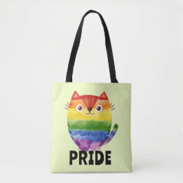 Bolso De Tela Cute Pride Kitty Watercolor