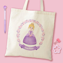 Bolso De Tela Cute Princess Purple Personalizado