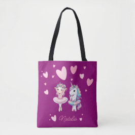 Bolso De Tela Cute Purple Ballerina Unicorn