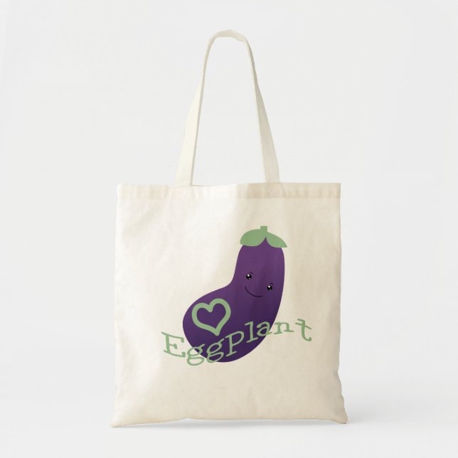 Bolso De Tela Cute Purple Eggplant (Frente)
