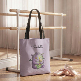 Bolso De Tela Cute Purple Green Fluffy Monster Buddy