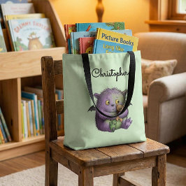 Bolso De Tela Cute Purple Green Fluffy Monster Buddy