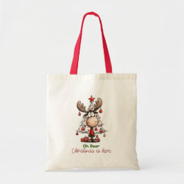 Bolso De Tela Cute Quirky Reindeer “Oh Deer, Christmas Is Here”