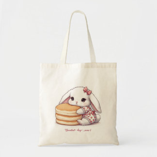 Bolso De Tela Cute Rabbit & Pancake - Adorable Breakfast Sweet 