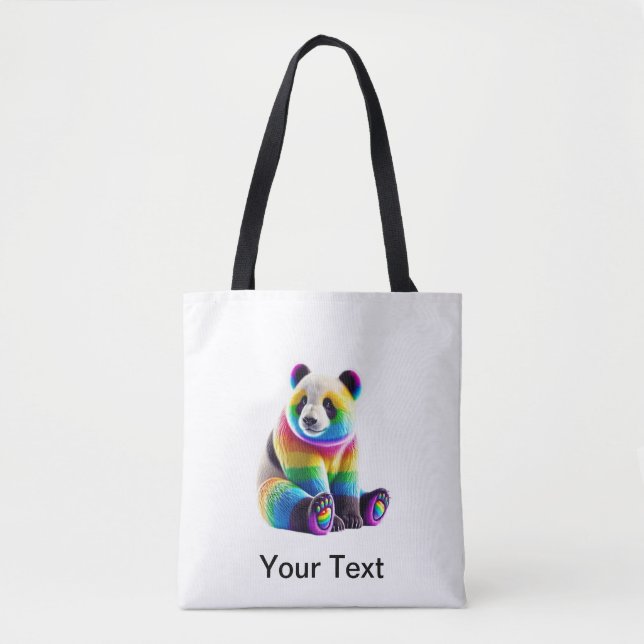 Bolso De Tela Cute Rainbow Panda (Anverso)