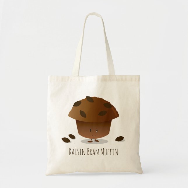 Bolso De Tela Cute Raisin Bran Muffin Desayuno Comida (Frente)